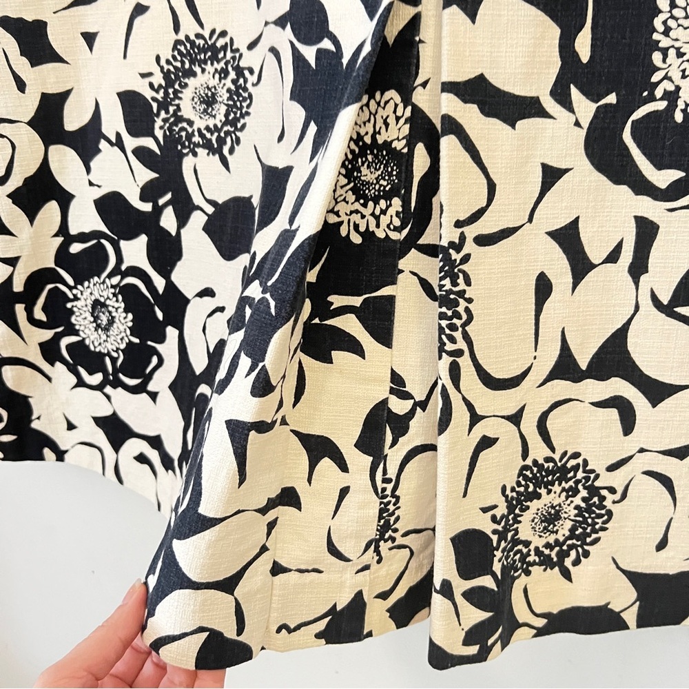 Merona Cotton Black and Cream Floral A-Line Skirt - Picture 5 of 10